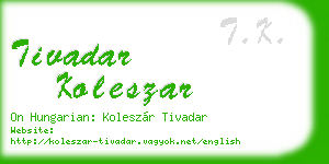 tivadar koleszar business card