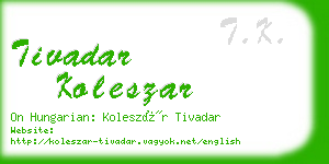 tivadar koleszar business card